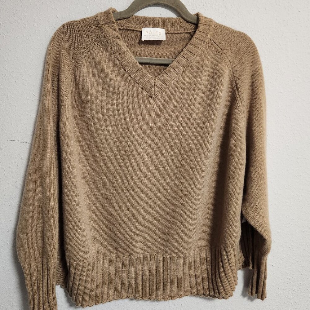 Pôles Maison Montagut | Light Brown 100% Merino Wool French Sweater Small